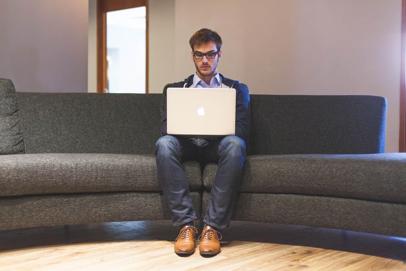 Entrepreneur working on laptop